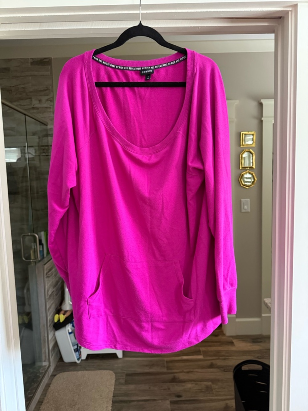 torrid Bright Pink Scoop Neck Pullover Hoodie
